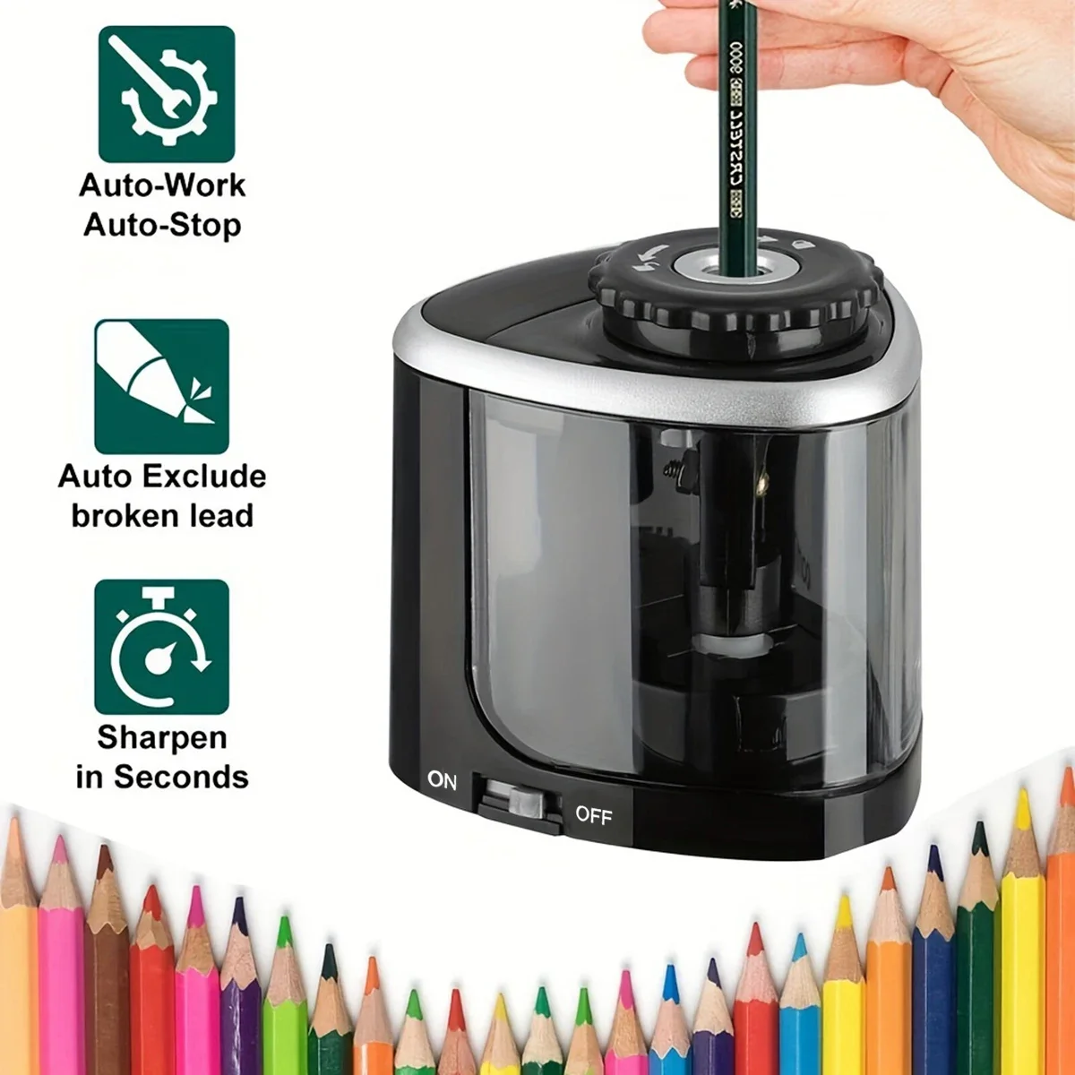 Electric Pencil Sharpener Usb - Afiador elétrico de mesa, afiador automático