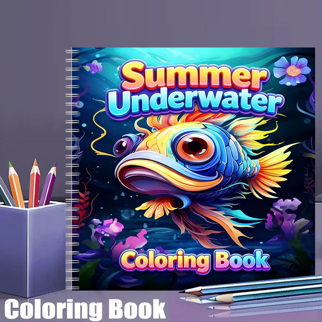 School Supplies - Livro de Colorir Subaquático de Verão