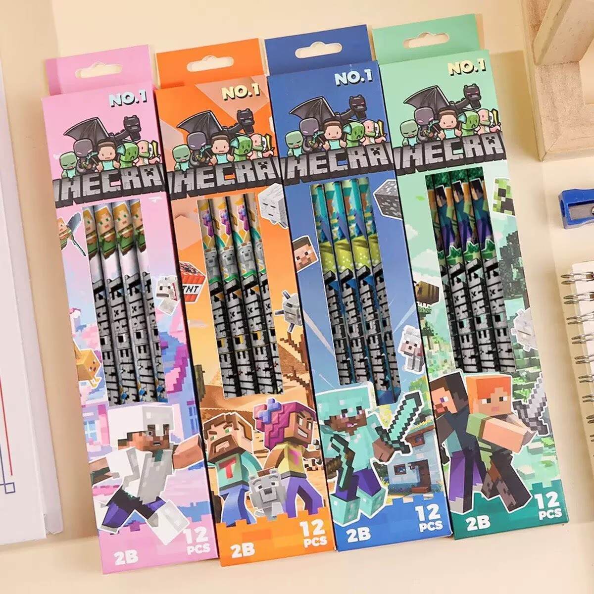 NOVO! Kit com 4-12 Lápis Minec - School Supplies avaliação e preço