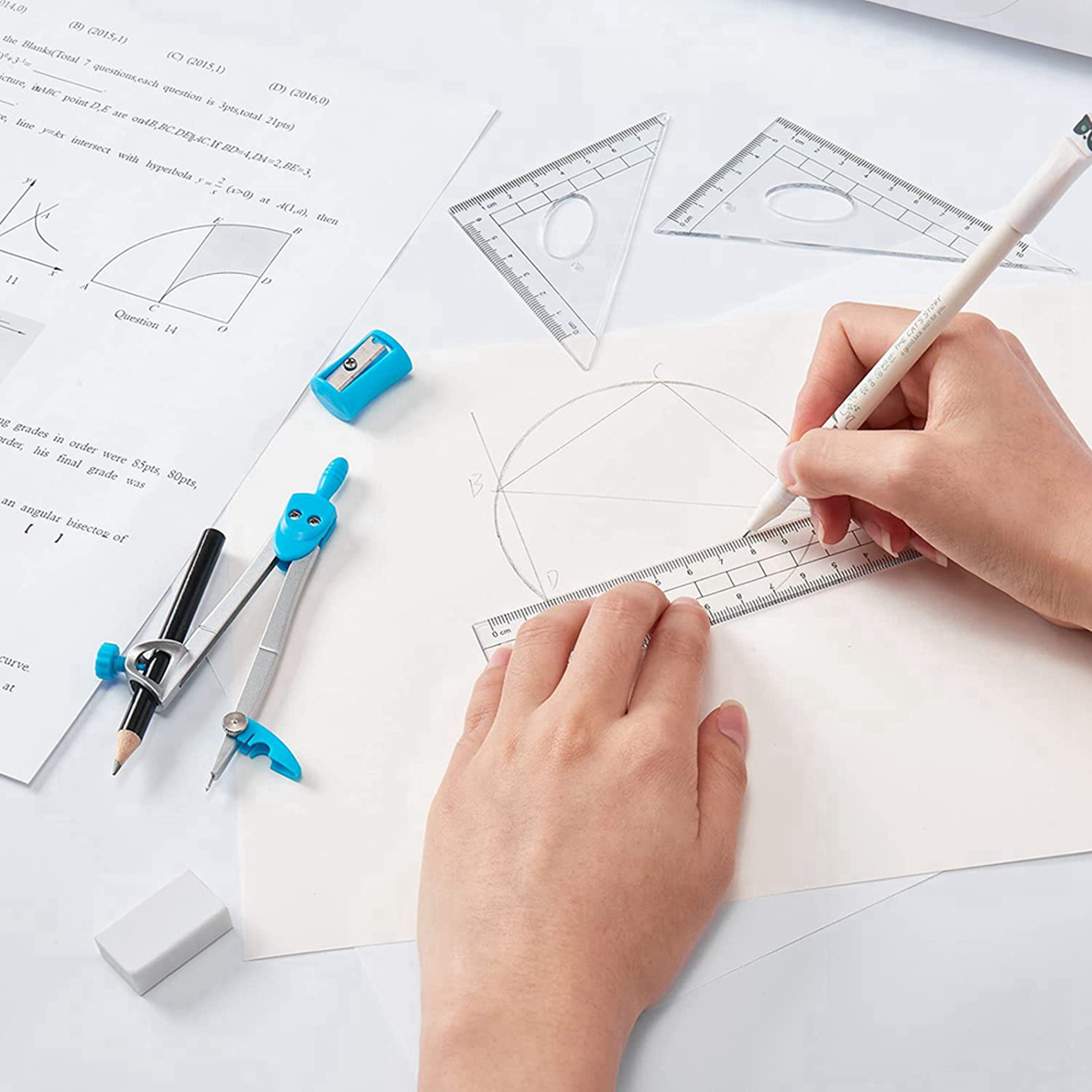 Conjunto de instrumentos de ge - Math Geometry Set With Compass avaliação e preço
